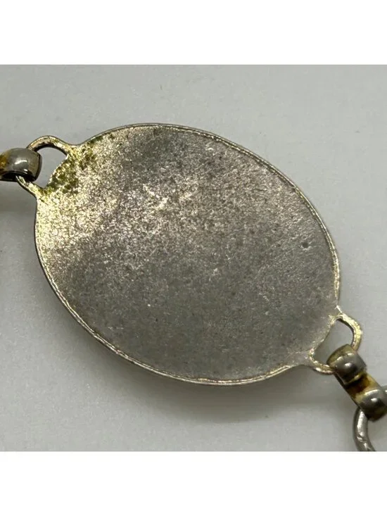 Vintage Reverse Carved Lucite Intaglio Bracelet Asian Geisha Design Gold Tone Pa - Picture 8 of 11